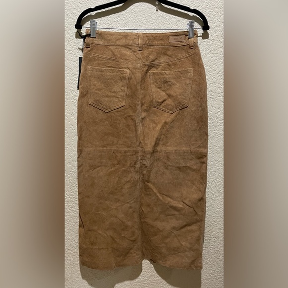 NWT Blank NYC Women’s Real Suede Midi Skirt Pecan Color Size 25 - Picture 4 of 9